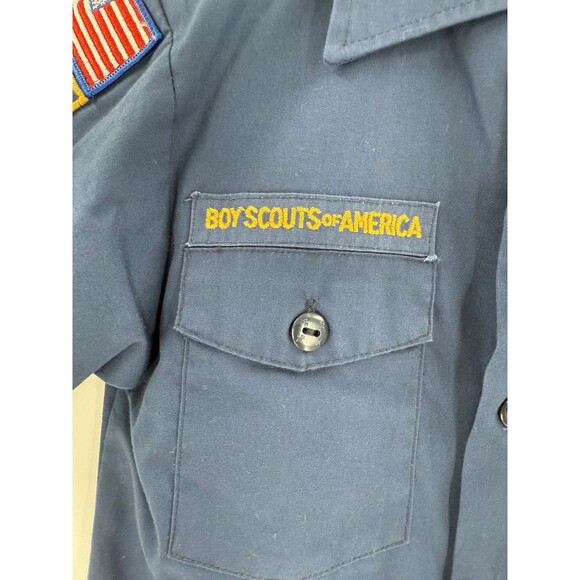 Vintage USA MADE Boy Scouts Shirt YOUTH MEDIUM Cub Scout Short Sleeve Outdoor - Picture 3 of 12